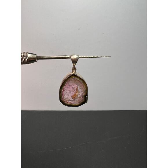 NEW Watermelon tourmaline sterling silver pendant 8.16 grams - Picture 11 of 11